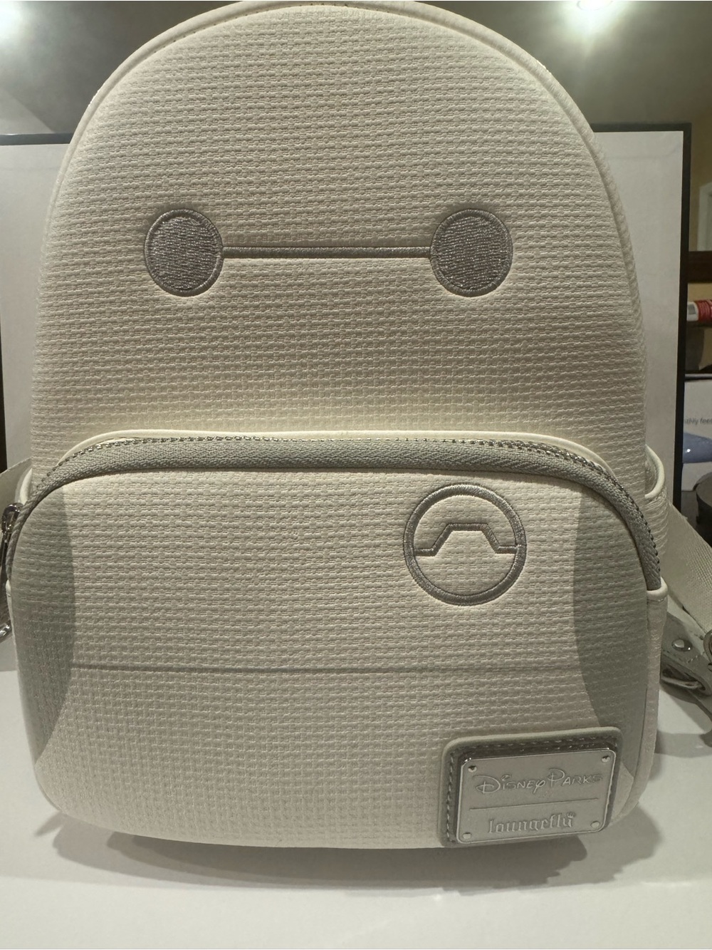 Loungefly Baymax-Inspired Mini Backpack - White with Silver Accents - Picture 2 of 8